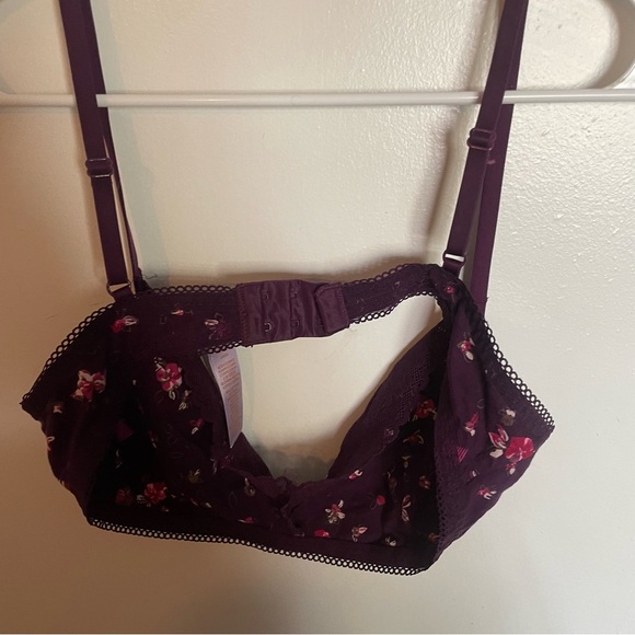 Savage x Fenty cotton essentials lace trim Bralette late night purple size L - Picture 9 of 10